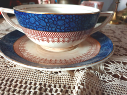 Angol art deco Wedgwood fajansz leveses csésze csészealjjal 1950-