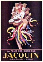 Vintage édesség bonbon plakát reprint nyomat Cappiello bohóc ruhás lány csomagok ajándék csokoládé