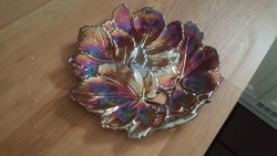 Old grape leaf pattern with eosin glazed metalwork table ornament