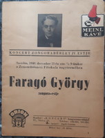 FARAGÓ GYÖRGY ZONGORA - ESTJE   1940