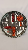 P. Benkő ilona retro 32 cm diameter ceramic bowl, plate