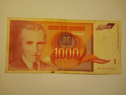  Jugoszlávia 1000  Dínár 1992  !  