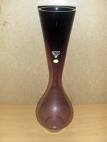 Jelzett német lila üveg váza 35 cm (2/d)