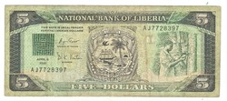 5 dollár 1991 Libéria