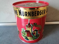 Régi nürnbergi fémdoboz sütis doboz