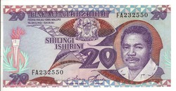 20 shilingi 1986 Tanzánia UNC
