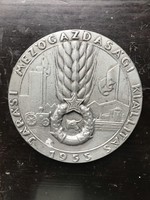 1955 Járási  Mezőgazdasági Kiállítás emlékveret, ezüst érem