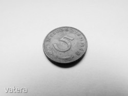 1942 E zinc German 5 pfennig - Nazi reichspfennig very rare !!! (Htb44)