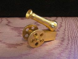 Miniatűr réz ágyú babaházi kiegészítő