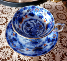 Antik angol fajansz avon alakú teás csésze aljjal, Davenport?