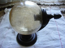 Retro alumínium öntvény falikar füstszínű repesztett gömb üveg búrával
