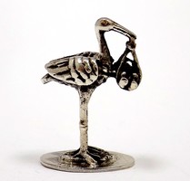 Ezüst gólyás keresztelő figura (ZAL-Ag89859)