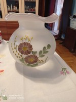 Opál üveg nagy fodros szélű pocakos váza