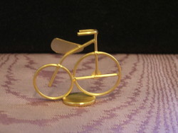 Miniatűr réz bicikli babaházi kiegészítő