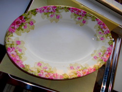 Békebeli polgári porcelán pecsenyés  tál -szellőrózsa minta 35 cm  X 23,5 cm