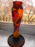 Gallé type cameo üveg nagy méretű lámpatest  29 cm