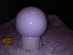 Milk glass sphere lamp with porcelain socket