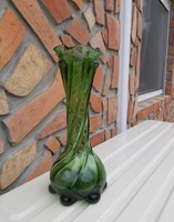 Collective beauty in glass vase from Karcag Berekfürdő with beautiful midcentury green legs