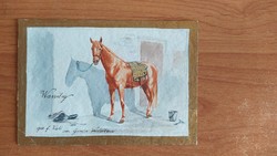 Zseniális kis lovas akvarell (Günter Veichtlbauer?)