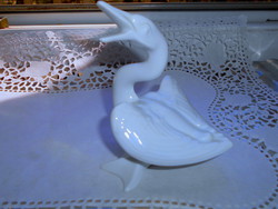 Herend white display case figure goose
