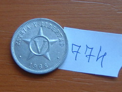 KUBA 5 CENTAVOS 1968 ALU. Leningrád Mint #774