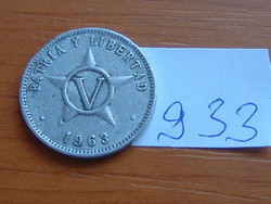 KUBA 5 CENTAVOS 1963 ALU. Pénzverde Kremnica, Körmöcbánya, Szlovákia #933