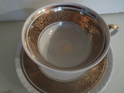 Porcelán  - BAVARIA - SZÁMOZOTT - ARANYOZOTT - csésze + csészealj - 1,5 dl - alj 15 cm -
