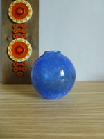 Gyönyörű kék karcagi fátyolüveg váza