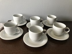 Alföldi porcelán fehér teás készlet szett 6 db csésze + alj