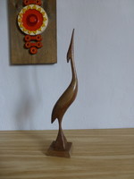 Extrém ritka,retro,vintage nagyméretű fa madár figura,gém