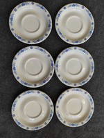 Retro Alföldi porcelán csészealjak - kék, magyaros dekorral, népi mintás tányérkák