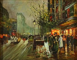 1D994 XX. századi festő : Párizsi utca Bánfi József jellegű