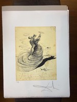Salvador Dali (1904-1989) 50x65 BFK RIVES papíron ceruzával aláírva, G.Dali kiadás+száraz bélyegző/