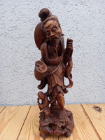 Kínai faragott fa figura 36cm-Antik