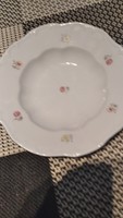Zsolnay deep plate with small flower, damaged
