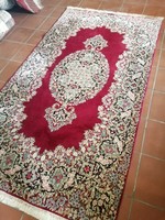 250 x 130 cm szignos kézi csomozasu Iráni Kirman szőnyeg eladó