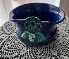 Zsuzsa Morvay handcrafted glazed ceramic pot, beautiful ornament
