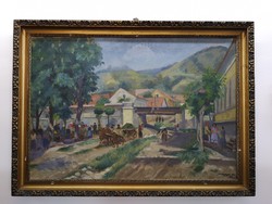 Vörös Géza: Nagymarosi piactér 1956