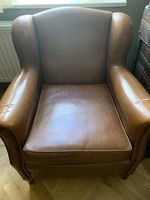 Figyelem akciós: 2 db Kényelmes csinos barna (mű)bőr fotelek párban
