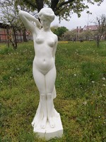 Goldscheider majolika szobor. 90 cm. Szignózott. 1900