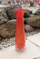 Gyönyörű  Midcentury üveg váza  Gyűjtői szépség igazi tavaszi hangulatú szépség