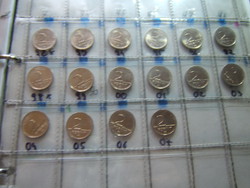 2 forint sor 1992-2007 teljes sor