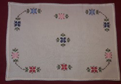 Cream yellow embroidered tablecloth