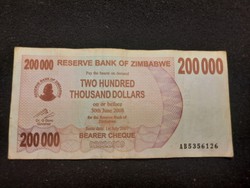 Zimbabwe 200000 Dollár 2008 Nagyon szép