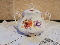 Eladó antik porcelán MZ Ausztria virág mintás cukor tartó!