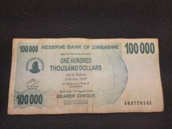 Zimbabwe 100000 Dollár 2007