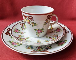 Lichte német porcelán reggeliző szett 3 részes (csésze, csészealj, kistányér)