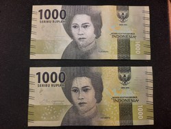 Indonézia 1000 Rúpia 2016 UNC sorszámkövető pár
