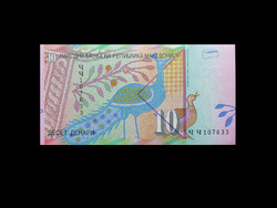 UNC - 10 DENARI - műanyag bankjegy - MACEDONIA 2018
