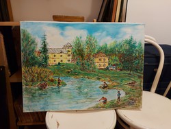 Ernő Kovács painting, 50x70, oil on canvas, address indicated, cataloged ...